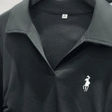 DERMEARNE Polo embroidered long sleeved base shirt for women, 2025 autumn and winter new slim fit and slimming top