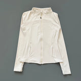 DERMEARNE Quick Dry Stand Up Collar Fitness Jacket For Women Slim-Fit Zipper Yoga Wear Long Sleeve Breathable Running Sports Cycling Top