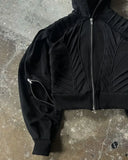 DERMEARNE Retro Zip Hoodie Y2K Mens Punk Rock Hip Hop Silhouette Oversized Hoodie Sweatshirt Casual Zip Jacket Clothes Streetwear