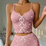 Sexy Camisole Pajama Sets Shorts Set Women Home Clothing Outfit Lounge Sleepwear