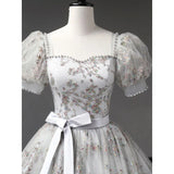 DERMEARNE 2026 New Women's Summer Banquet Evening Dress Fashionable Princess Sleeves Show Thinning Engagement Big Pendant Puff Dress