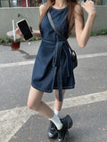 2024 New Elegant Sleeveless Y2k Mini Dress Women 2000s Casual Outwear Short Party Dress Vintage One Piece Dress Korean Fashion