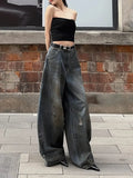 Y2k Vintage Baggy Woman Jeans Oversize Trashy 2000s Korean Style Denim Pants Grunge Harajuku Streetwear Gothic Trousers