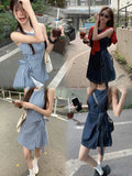 2024 New Elegant Sleeveless Y2k Mini Dress Women 2000s Casual Outwear Short Party Dress Vintage One Piece Dress Korean Fashion