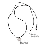 Dermearne  Fashion Trend Niche  Love Pendant Collarbone Chain Temperament Simple Cold Wind Adjustable Black Rope Necklace