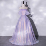 DERMEARNE Violet Orchid Prom Dress For Women 2025 New Style One-shoulder Netted Princess Dress For Special Occasions