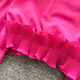 DERMEARNE 2025 New Vintage Shirts Women American Fashion Tops Casual Loose Solid V-neck Blouse Chic Lantern Long Sleeve Ruffles Tunic