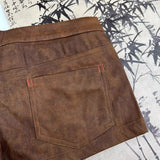 DERMEARNE American Maillard Low Waist Strappy Shorts Y2k Spring and Summer Sexy Hottie Tight Fitting Design Personalized Casual Shorts