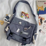 Japanese Harajuku Retro Messenger Bag Nylon Handbags Shoulder Bag Large Capacity Crossbody Bags for Teenager Student School Bags