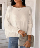 Women's Autumn Winter Blouse New Chain Strap Twisted Sexy Backless Waffle Knit Top Solid Color Long Sleeve Knitted Sweater