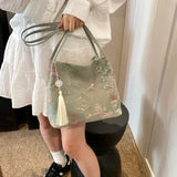 DERMEARNE Hot Selling Chinese Style Embroidered Fashionable Women's Shoulder Bag 2025 Summer New Trend Large Capacity Handbag