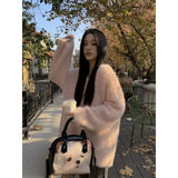 Pullover knitted sweater for women autumn and winter niche design high-end loose and gentle Korean sweater pullover female top