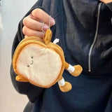 Cute Cartoon Toast Coin Purse Portable Lightweight Coin Key Bag Bread Earphone Bag Girl