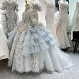 DERMEARNE Jill Wish Luxury Coral Girl Dress Beaded Crystal Kids Princess Birthday Wedding Party Children Holiday Communion Gown 2025