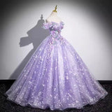 DERMEARNE Elegant purple evening dress temperament one-shoulder solo puffy skirt student vocal music art exam annual meeting host