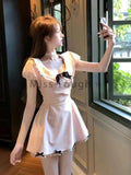 2024 Summer Sweet Lace Bow Party Dress Women Short Sleeve Kawaii Y2k Streetwear Dresses Korean Fashion New Princess Dress 2024