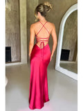 DERMEARNE 2025 Satin Backless Lace Up Mermaid Slip Dress Women Sweetheart Neck Sexy Slim Bodycon Dresses Elegant Silk Gown Partywear