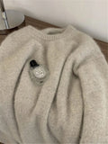 Thickened Soft Women's Sweater New Fashion Round Neck Loose Bottoming Top Korean Casual Knitted Long Sleeved Pullover