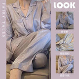 DERMEARNE 2025 New Spring and Autumn Ice Silk Pajamas Women Long sleeve  Thin Silk Summer Women Set Home wear