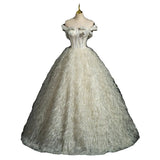 DERMEARNE 2025 Vestidos De Novia Women Evening Gown Dress Luxary Elegant Debut Quinceanera Off Shoulder Ball Gown Dress Formal Party