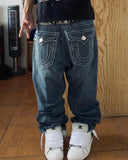 Solid Color Washed Baggy Jeans Men American New Fashion Y2K Street Harajuku Vintage Popular Gothic High Waist Wide Leg Trousers