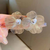 Fashion Korean Large Flower Pearl Earrings for Women New Design Stud Earrings for Women Jewelry Accessories Party Gift