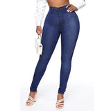 DERMEARNE Spring and Autumn Europe and The United States Fashion Solid Color High Waist Slim Stretch Small Feet Jeans, Pencil Pants, Women