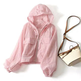 DERMEARNE Simplicity Thin Sunscreen Clothing Anti UV Loose Summer Long Sleeved Jacket Waterproof Quick Dry Women's Coat Outdoor Sports