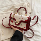 Exquisite Small Bags Women New Fashion Versatile Messenger Bag Sweet Cherry Square Chains Crossbody Bags Wallet  Purse