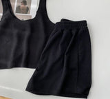 WTEMPO Sleeveless Classic Women's Matching Set Casual Summer Top and Shorts Set for Women Tracksuit Two-piece Suit Female Sports