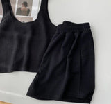 WTEMPO Sleeveless Classic Women's Matching Set Casual Summer Top and Shorts Set for Women Tracksuit Two-piece Suit Female Sports