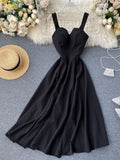 DERMEARNE Summer Robe 2025 Dress Women V Neck Long Party Evening Dresses Sexy Tank Backless Spaghetti Strap Maxi Female Holiday Vestidos
