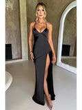 DERMEARNE 2025 Satin Backless Lace Up Mermaid Slip Dress Women Sweetheart Neck Sexy Slim Bodycon Dresses Elegant Silk Gown Partywear