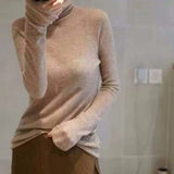 Spring Autumn Women Pullover Female Thin Knitted Sweaters Turtleneck Elegant Korean Fashion Soft Women's Top