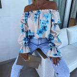 DERMEARNE Women's Spring/Summer Commuter Shirt Flip Collar Long Sleeve Fashion Printed Shirt Leisure Holiday Party Women's Shirt