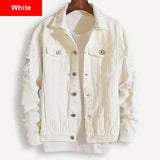 DERMEARNE Plus Size Loose Ripped Black Denim Jacket Women 4XL 5XL Spring Streetwear Pink Red Basic Lover'S Jeans Coat Casual Outwear