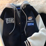 Womens College Coats and Jackets High Street Hip-Hop Baseball Harajuku Street Casual Coat Loose Stitching Varsity Jacket new ins