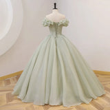 DERMEARNE Customized Light Green Ball Gown Women Evening Dresses Sequins Prom Birthday Party Gowns Formal Occasion Vestido De Fiesta