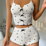 Sexy Camisole Pajama Sets Shorts Set Women Home Clothing Outfit Lounge Sleepwear