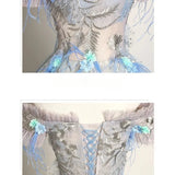 DERMEARNE Colorful Wedding Dress with One Shoulder and Fluffy Skirt New Elegant Strap Long Performance Dress, Art Exam Student Solo Dress