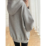 Hoodies Sweatshirt Women Cotton Loose Fashion Zipper Long-Sleeved Outwear Korean Solid Sport Harajuku Y2K Female Jacket