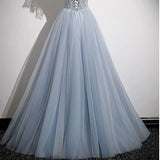 DERMEARNE Gray-blue Evening Dress 2025 New Advanced Piano Performance French High-end Dress Elegant Party Dresses For Women