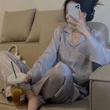 DERMEARNE 2025 New Spring and Autumn Ice Silk Pajamas Women Long sleeve  Thin Silk Summer Women Set Home wear