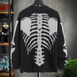 Wholesale Men'S Sweaters Knitted Jacquard Pattern Plus Size Loose Winter Top Halloween Knitted Cardigan