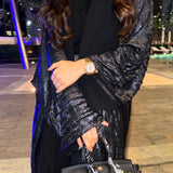 DERMEARNE Fashion Shiny Abayas for Women Muslim Kimono Open Cardigan Dubai Kaftan Turkey Robe Arab Kebaya Islam Clothing Ramadan Eid Dress