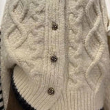 Korean Style Pink Sweater Women Autumn Long Sleeve Knit Cardigan Old Money Vintage Loose Knitwear Female Aesthetic