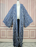 DERMEARNE Fashion Blogger Recommend New Fashion Hollow Denim Spring Loose Cardigans Casual African Lady Swimsuit Cover Up Long Coat