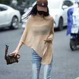 DERMEARNE Trendy Design Sensibility Loose-Fit Ice Silk Knitted Top Women's 2025 Summer Ultra-Thin Sun Protection Shawl
