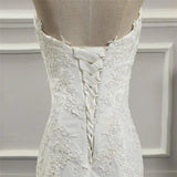 DERMEARNE Vestidos Para Mujer Elegantes Para Boda New Strapless Slimming Fishtail Sweet Lace French Light Luxury Bride Light Wedding Dress