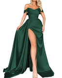 DERMEARNE Off The Shoulder High Split Women Prom Dress Tight Waist Tube Top Party Gown Unique Sleeveless Evening Dress New Design In Stock